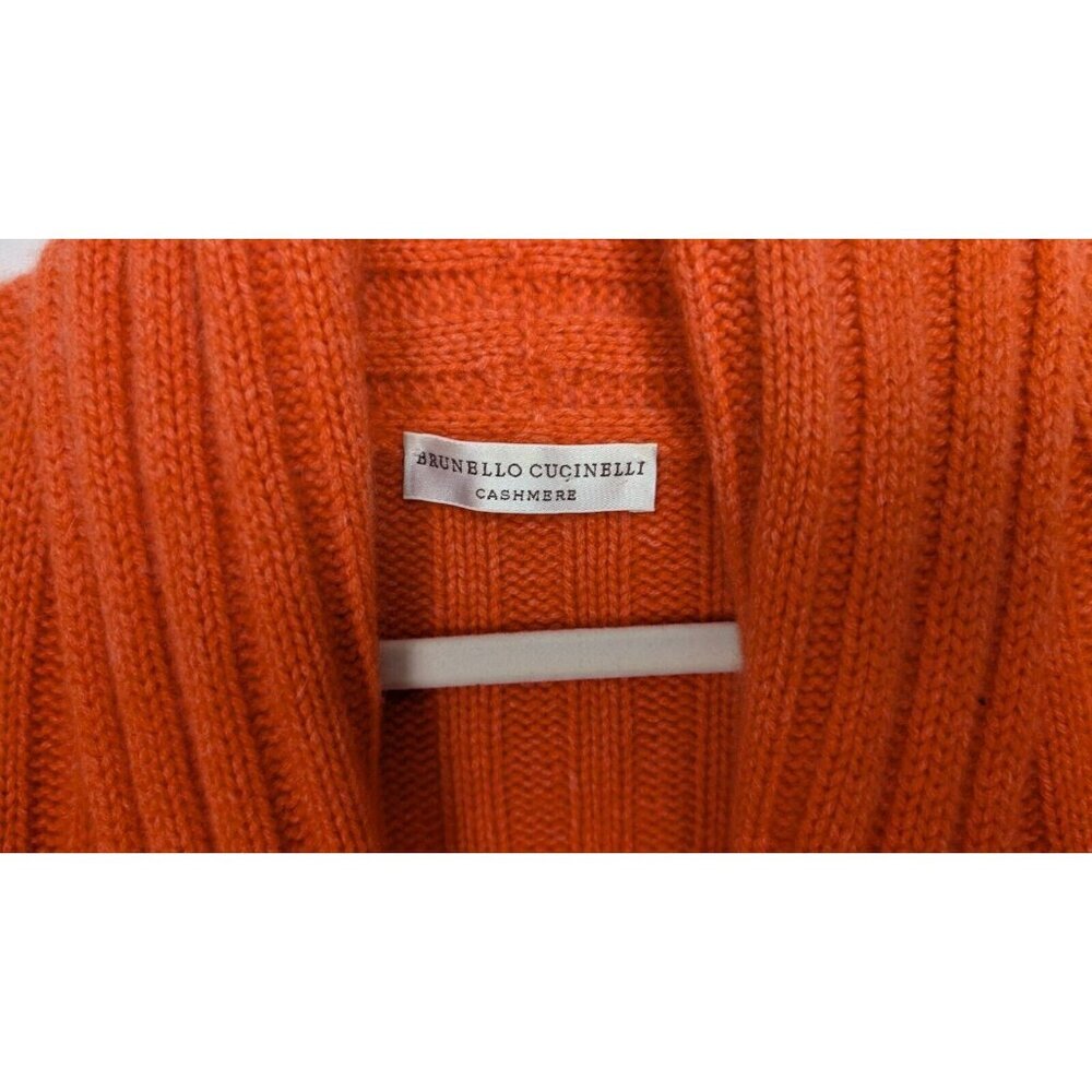 Brunello Cucinelli sz. M 100% Cashmere Italy Cardigan Sweater Ribbed Knit Button - Picture 6 of 9